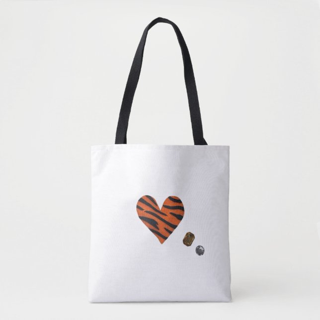 Zebra-heart Tote Bag (Front)