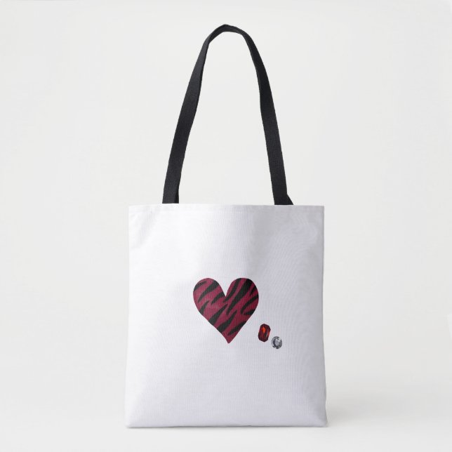 Zebra-heart Tote Bag (Front)