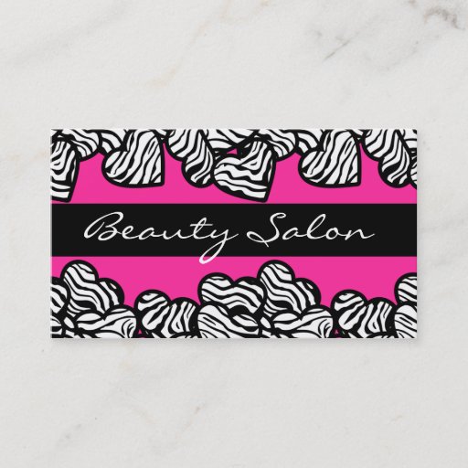 Customizable Zebra Hearts Design Business Card