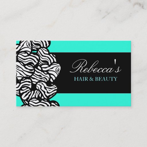 Customizable Zebra Hearts Design Business Card