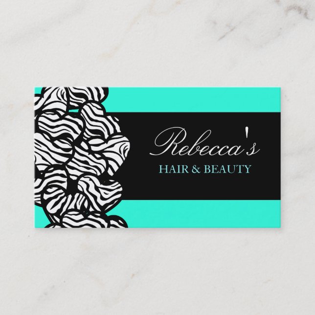 Zebra Hearts Design Business Card (Front)
