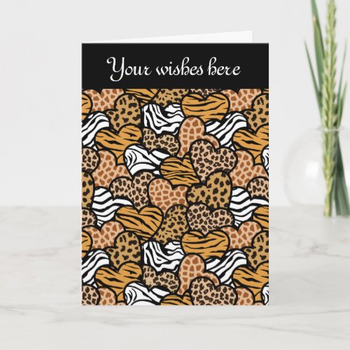 Zebra hearts Design Greeting Card