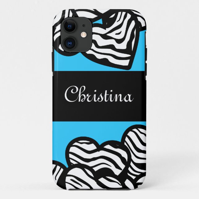 Zebra hearts iPhone 5 Case (Back)