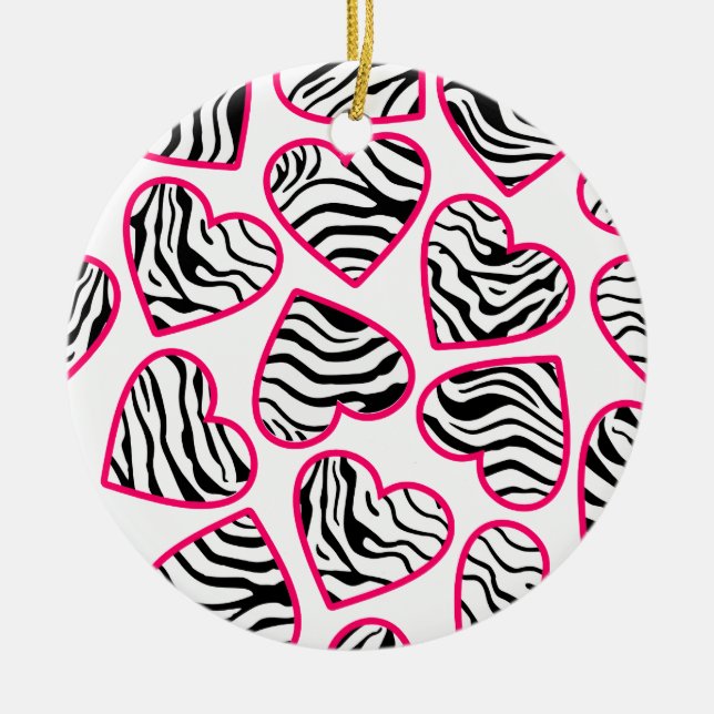 Zebra hearts ornament (Front)