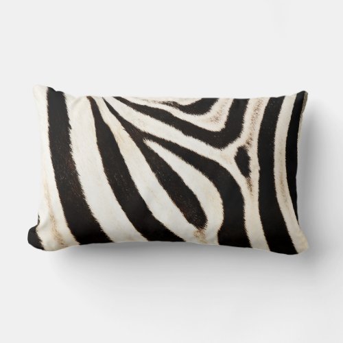 Zebra Hide Faux Fur Wide Stripe Lumbar Lumbar Pillow