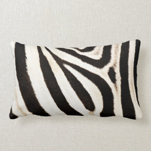 Zebra Hide, Faux Fur, Wide Stripe Lumbar Pillow