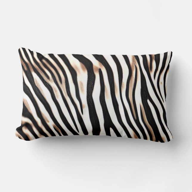 Zebra hide pattern lumbar pillow (Front)