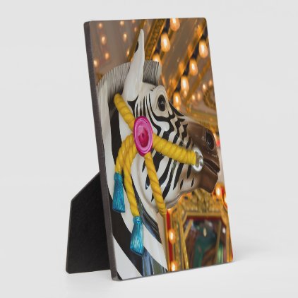 Zebra Horse Merry-Go-Round Carousel Ride Plaque