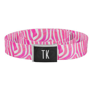 Zebra Hot Pink and White Print Belt