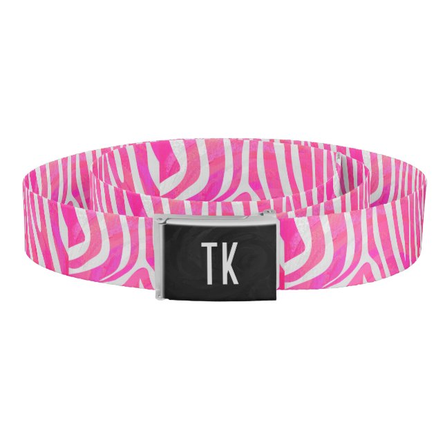 Zebra Hot Pink and White Print Belt (Coil)