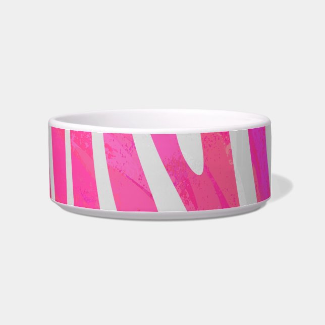 Zebra Hot Pink and White Print Bowl (Right)