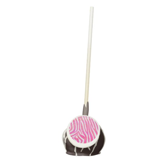 Zebra Hot Pink and White Print Cake Pops (Front)