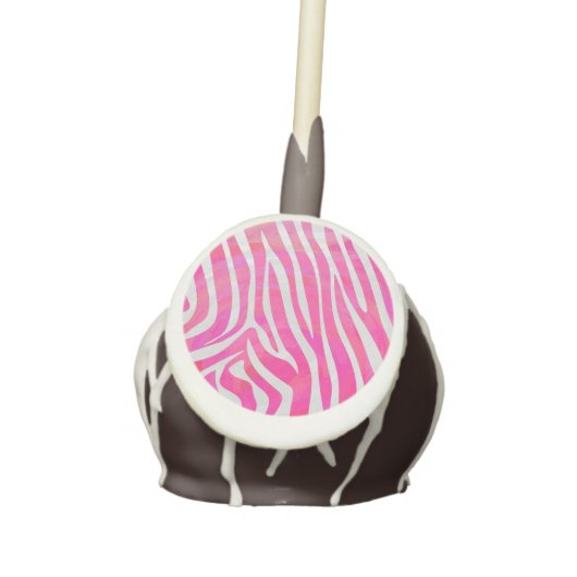 Zebra Hot Pink and White Print Cake Pops (Front)