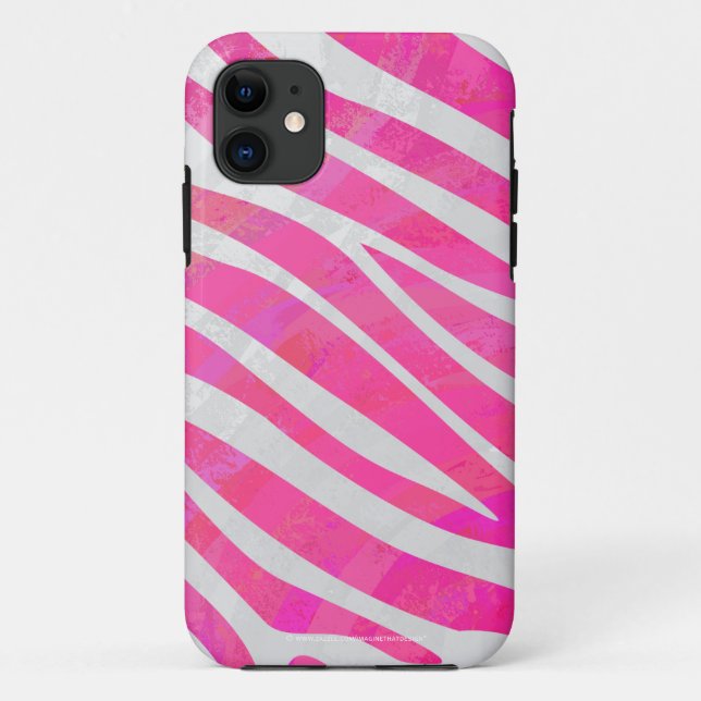 Zebra Hot Pink and White Print Case-Mate iPhone Case (Back)