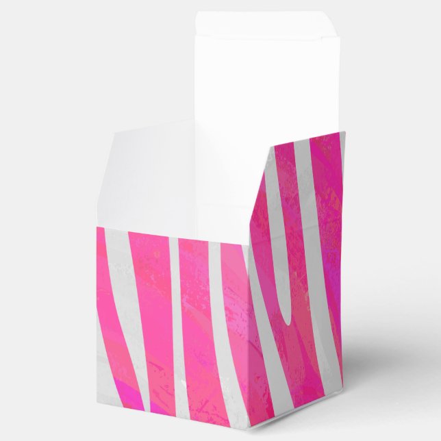 Zebra Hot Pink and White Print Favor Boxes (Opened)