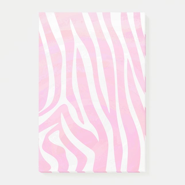 Zebra Hot Pink and White Print Post-it Notes (Front)