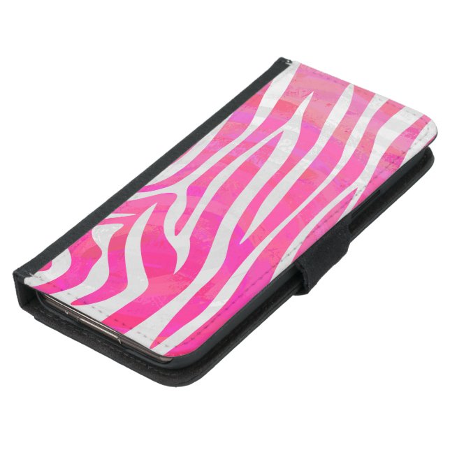 Zebra Hot Pink and White Print Samsung Galaxy Wallet Case (Bottom)