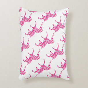 Zebra Hot Pink and White Silhouette Decorative Pillow