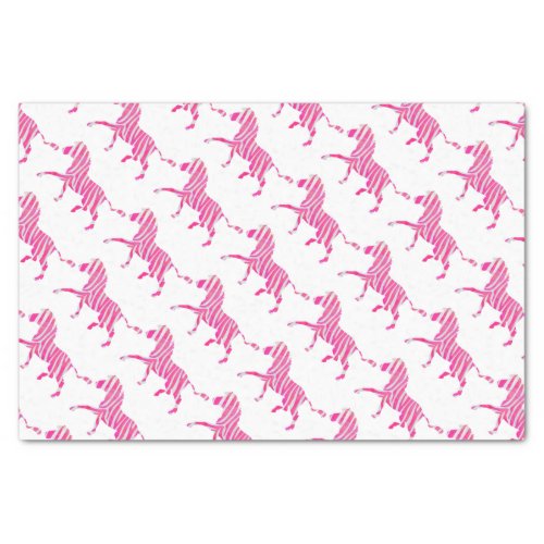 Zebra Hot Pink and White Silhouette Tissue Paper