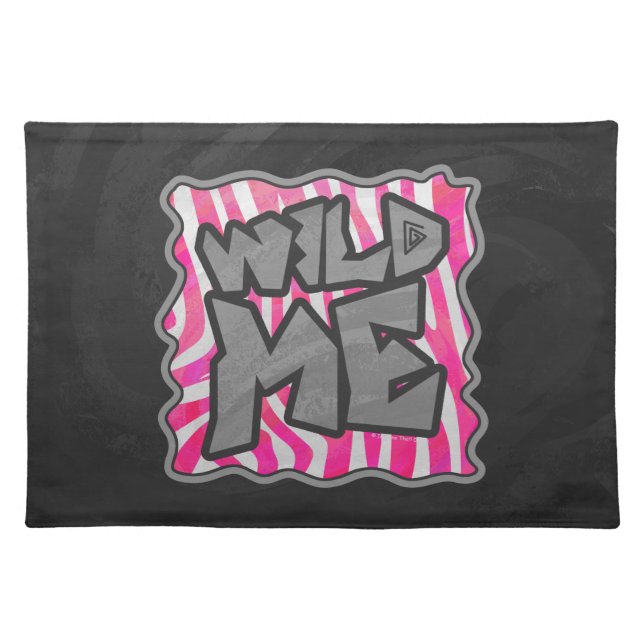 Zebra Hot Pink and White Wild Me Placemat (Front)