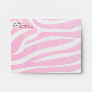 Zebra Hot Pink and White with Monogram Envelope