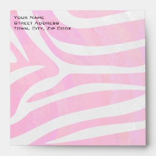 Zebra Hot Pink and White with Monogram Envelope
