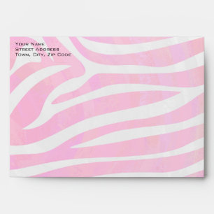Zebra Hot Pink and White with Monogram Envelope