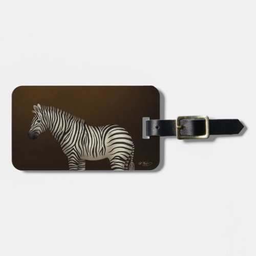 Zebra illustration African Exotic Animal Luggage Tag
