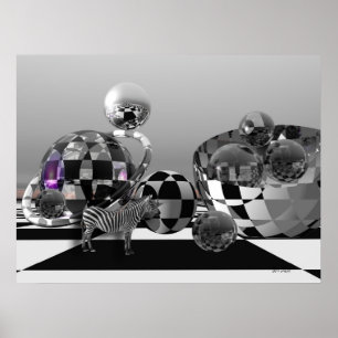 Zebra in a B&W sci-fi world Poster