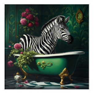 Zebra in a Bathtub Acrylic Print