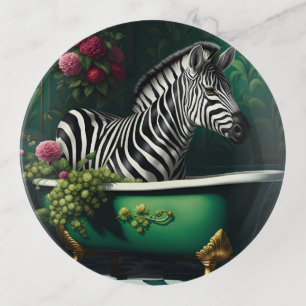 Zebra in a Bathtub Trinket Tray