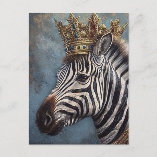 Zebra in a Crown Postcard (Front)