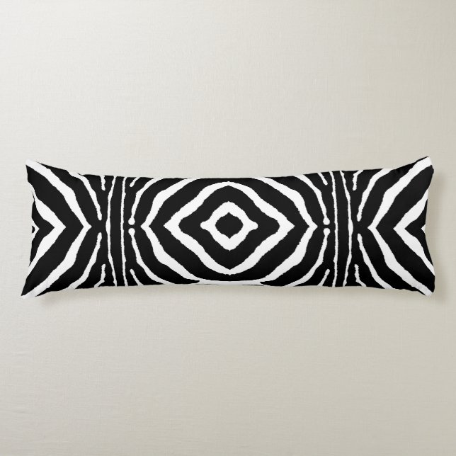 Zebra in Black and White Body Pillow (Front)