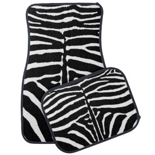 Zebra in Black and White Car Floor Mat