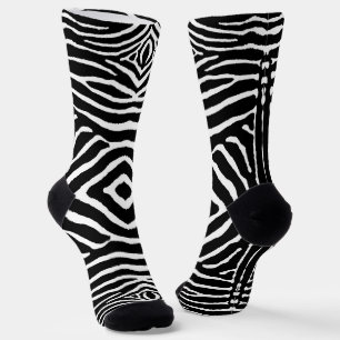 Zebra in Black and White Socks