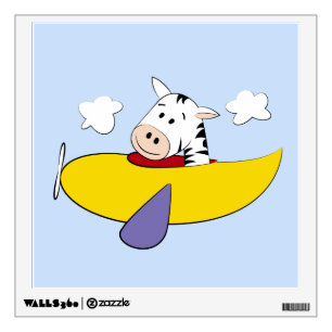 Zebra in Colorful Airplane Wall Sticker