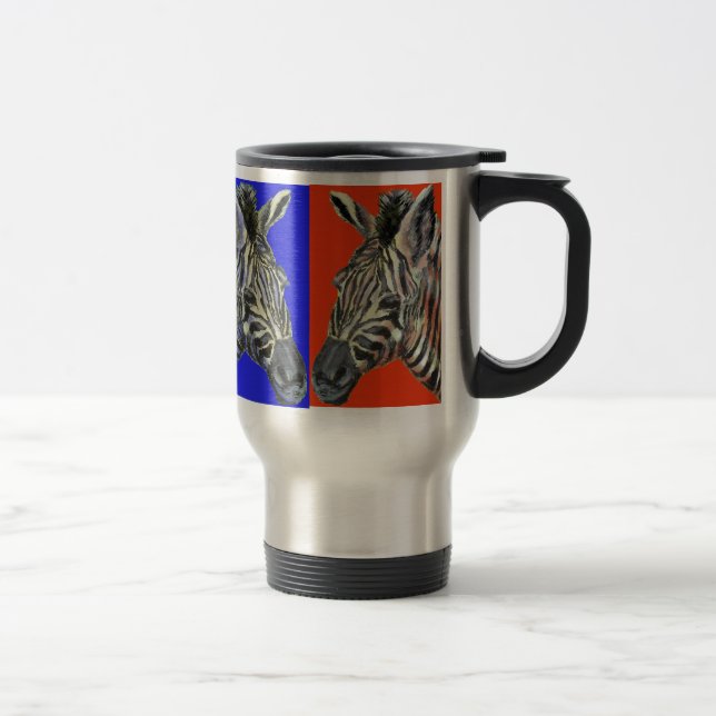 Zebra in four colors Travel Mug (Right)