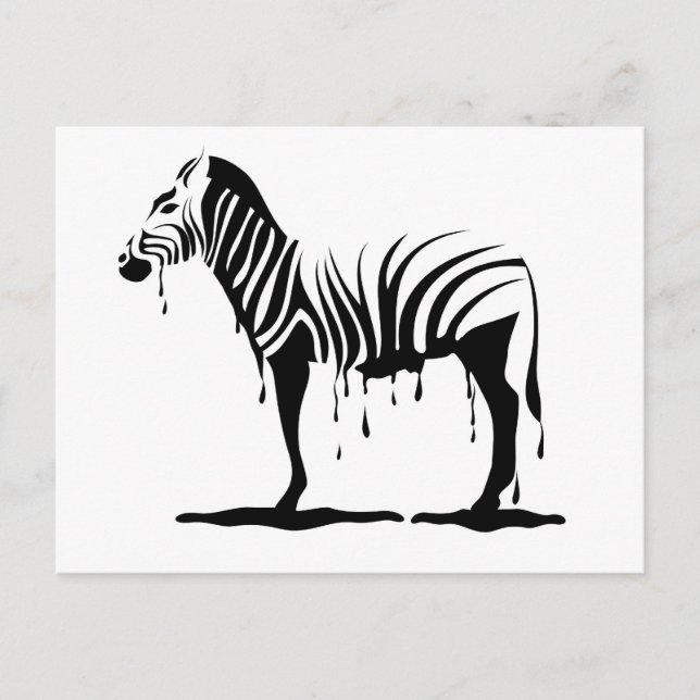 zebra in in splash in vector postcard (Front)