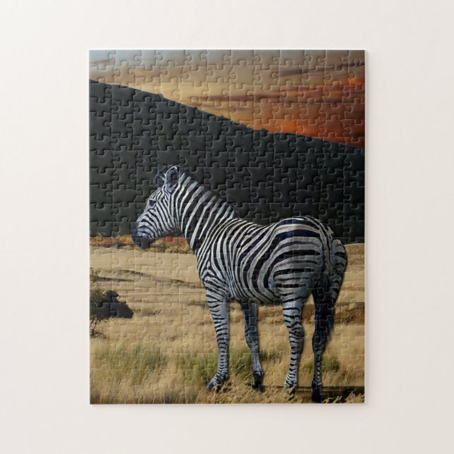 Zebra in Kenya. Jigsaw Puzzle (Vertical)