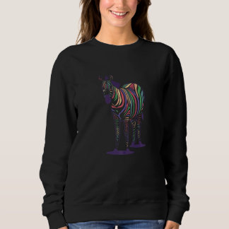 Zebra In Rainbow Style Sweatshirt