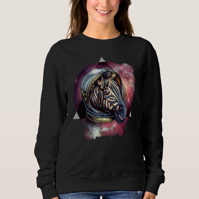 Zebra In Space   For Mom Dad And Kids Sweatshirt (Front)