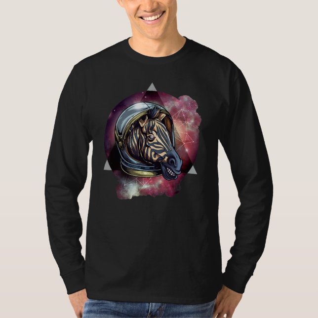 Zebra In Space   For Mom Dad And Kids T-Shirt (Front)