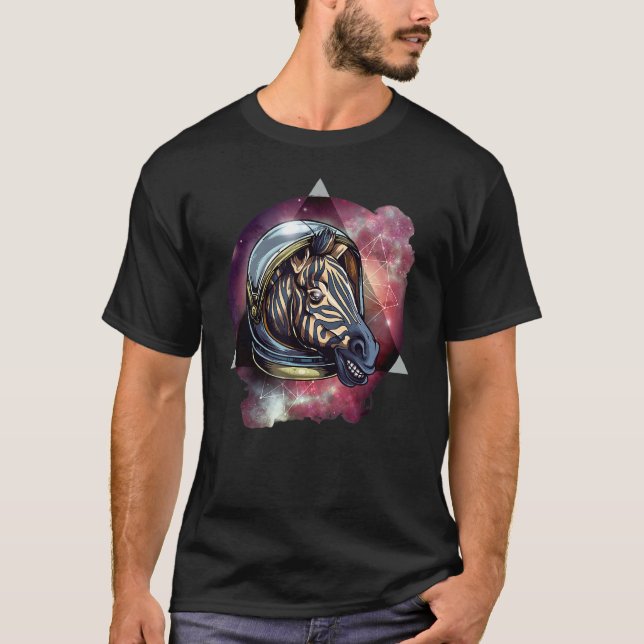 Zebra In Space   For Mom Dad And Kids T-Shirt (Front)