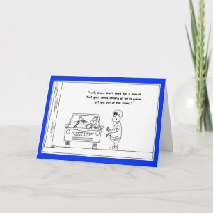 Zebra in the Front Seat Birthday Card