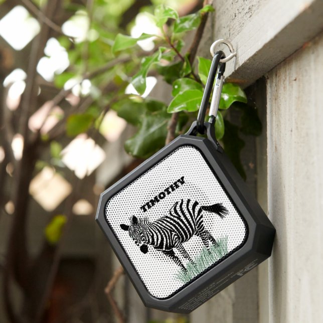 Zebra in the Grass Realistic Illustration Bluetooth Speaker (Inisitu)