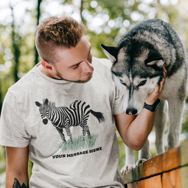 Zebra in the Grass Realistic Illustration T-Shirt (Creator Uploaded)