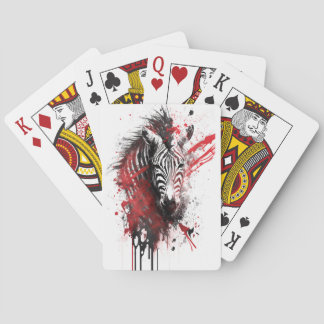 Zebra Ink Painting Poker Cards