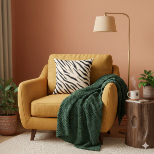 Zebra inspired Black and Beige Throw Pillow