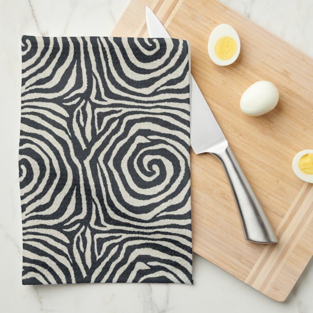 Zebra Inspired Kitchen Towel (Quarter Fold)