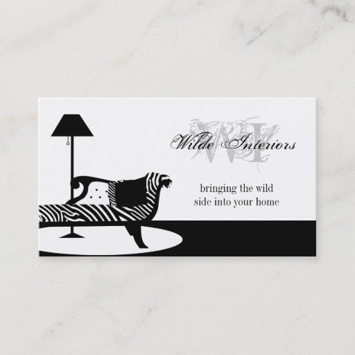 Customizable Zebra Interior Design : Business Cards